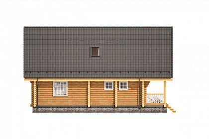 Проект дома из бревна &laquo;Абрамово&raquo;, 153 м². Вид справа