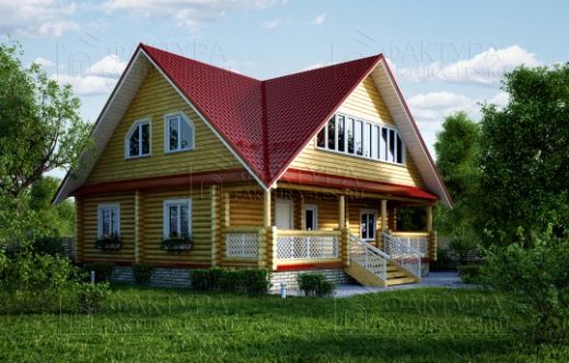 Проект дома из бревна «Полома» 177 м²