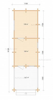  «ДСВ 3,5x7,5», 28.3 м². Планировка 1 этаж